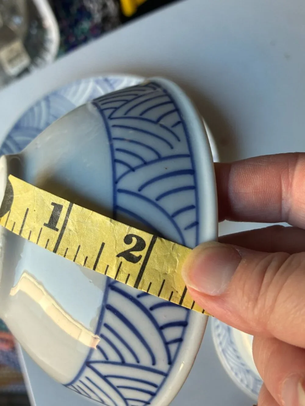 Blue Striped Rice Bowls and Plates